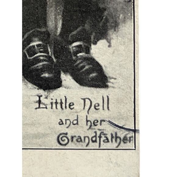 Atq Ephemera Litho Art Print Postcard Little Nell And Her Grandfather Dickens - Picture 3 of 4